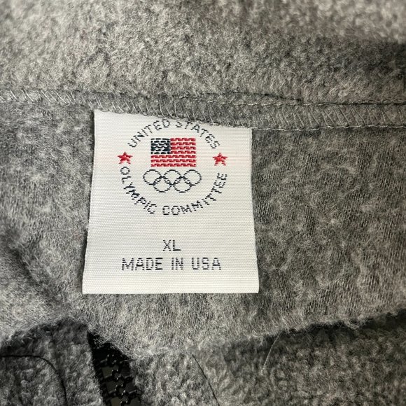 MENS UNITED STATES OLYMPIC COMMITTEE USA GRAY MOCK NECK FLEECE FULL ZIP VEST XL - Picture 7 of 8